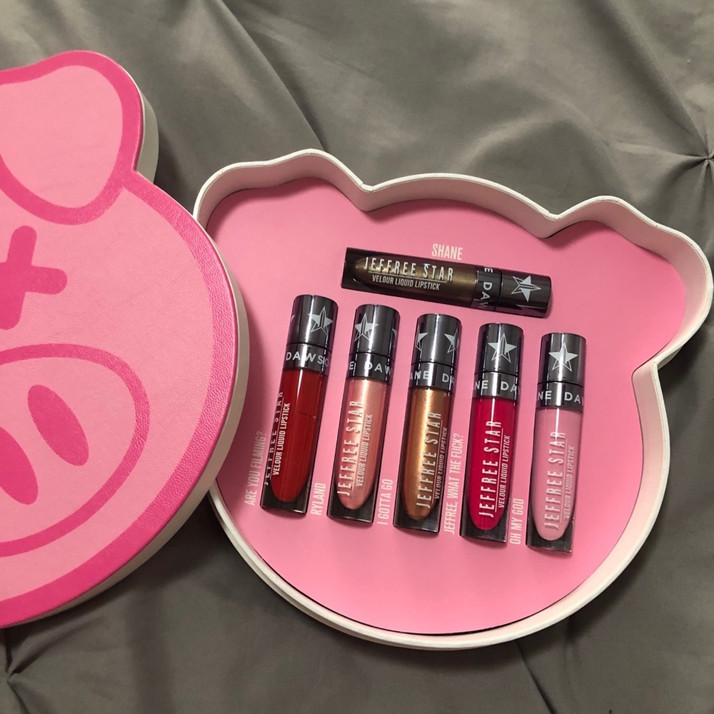 Jeffree x Shane liquid lipstick bundle w/ pig box